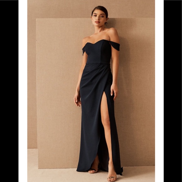 NWT BHLDN Rossi Crepe Maxi Dress, Black - Picture 1 of 11